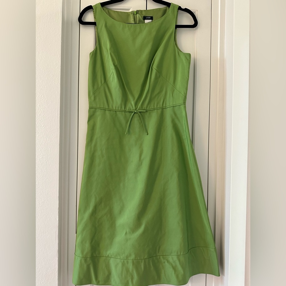 J. Crew green silk sleeveless midi dress- Size 4